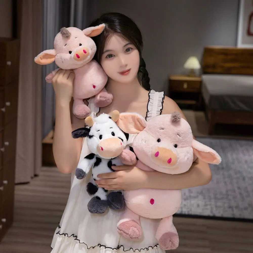 Soothing Toy Animal Cattle Animal Plush Doll Stuffed Cow Bull Fluffy Milk Cow Plush Doll 25cm Soft Cow Plush Toy Home Decor C250925