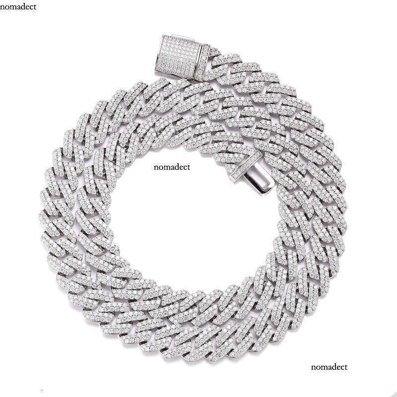 Sier Fine Jewelry Fashion Bracelet Chic Cuban Link Chain with Moissanite Elegant and Stylish Accessor a9