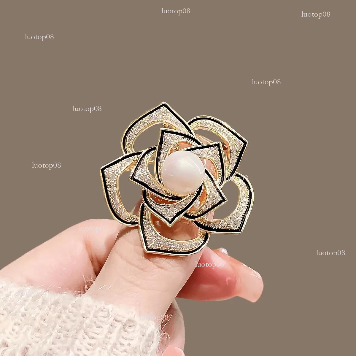 designer brooch 3d french hollow camellia exquisite highend design elegant style simple pin accessory for women brooches designer brooch