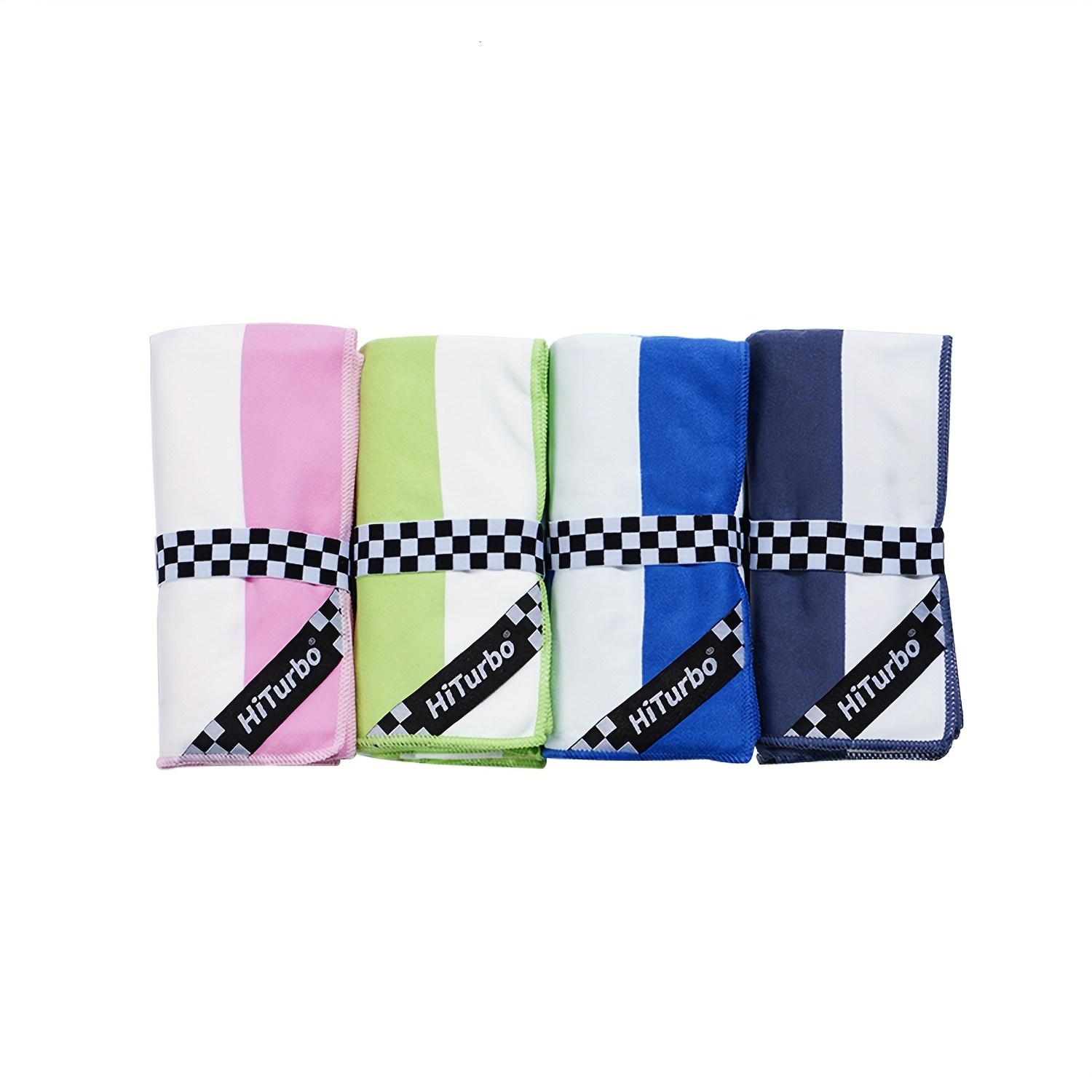 1 Piece HiTurbo Microfiber Towel Quick Dry, Extra Large, Blue White Striped Design, Lightweight and Durable, Suitable for Beach, Travel, Camping, Swim