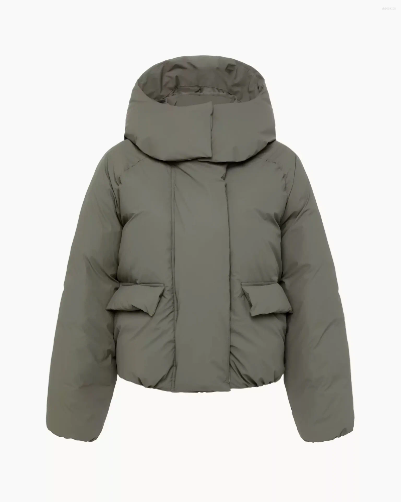 Women's Down Kylie Same Style - KHY Removable Hooded Zip Silhouette Cotton Jacket Thickened Warm Bread Clothing high quality coat puffer jackets 