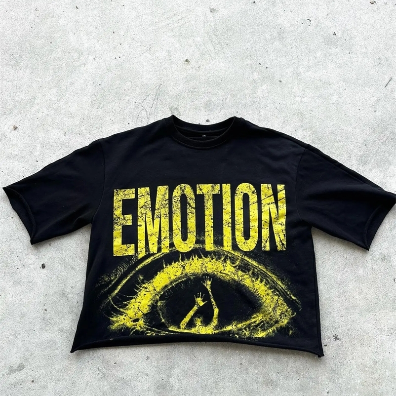 oversized graphic t shirts men retro y2k top Harajuku punk t shirt loose hip hop letter print short sleeve streetwear 240429