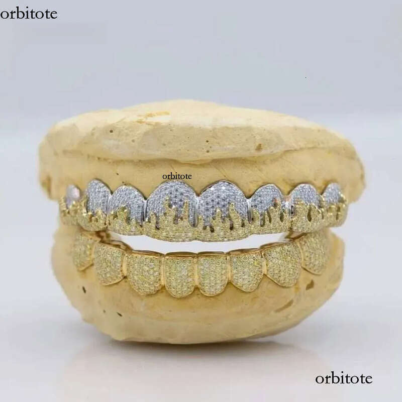 Personalized VVS Moissanite Dia Dental Grills Mens Hip Hop Jewelry 14K Gold Sier Iced Out Grillz for Teeth