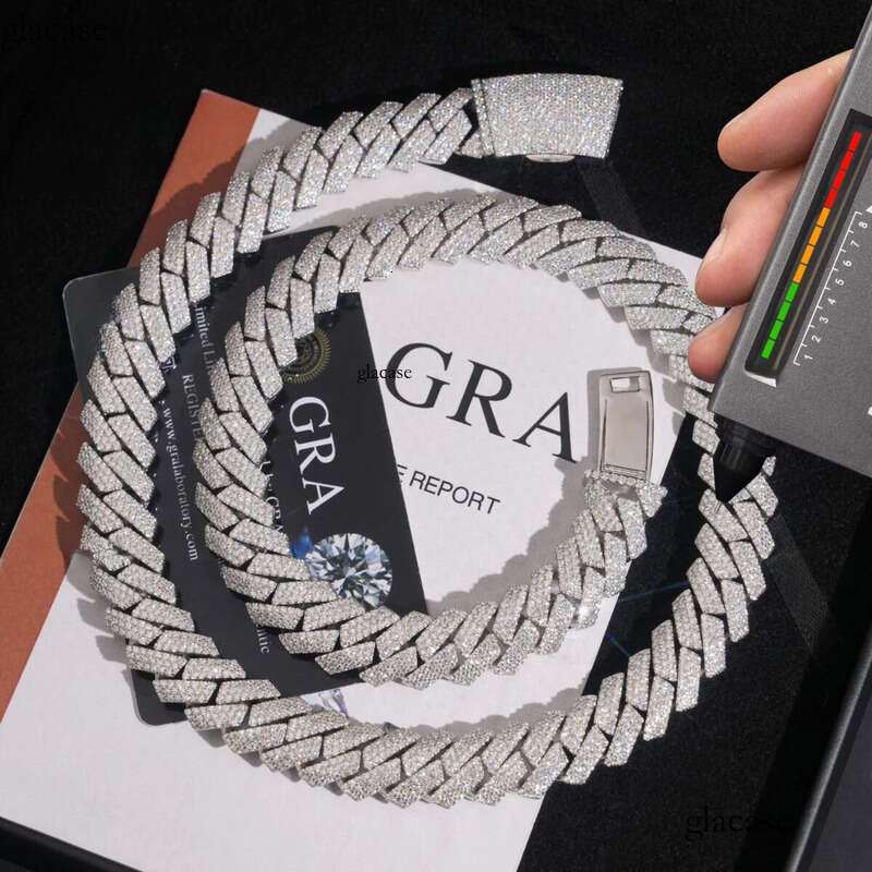Factory Custom Newest 15MM Hip Hop Rapper Pass Dia Tester VVS Moissanite Cuban Link Chain Necklace Men
