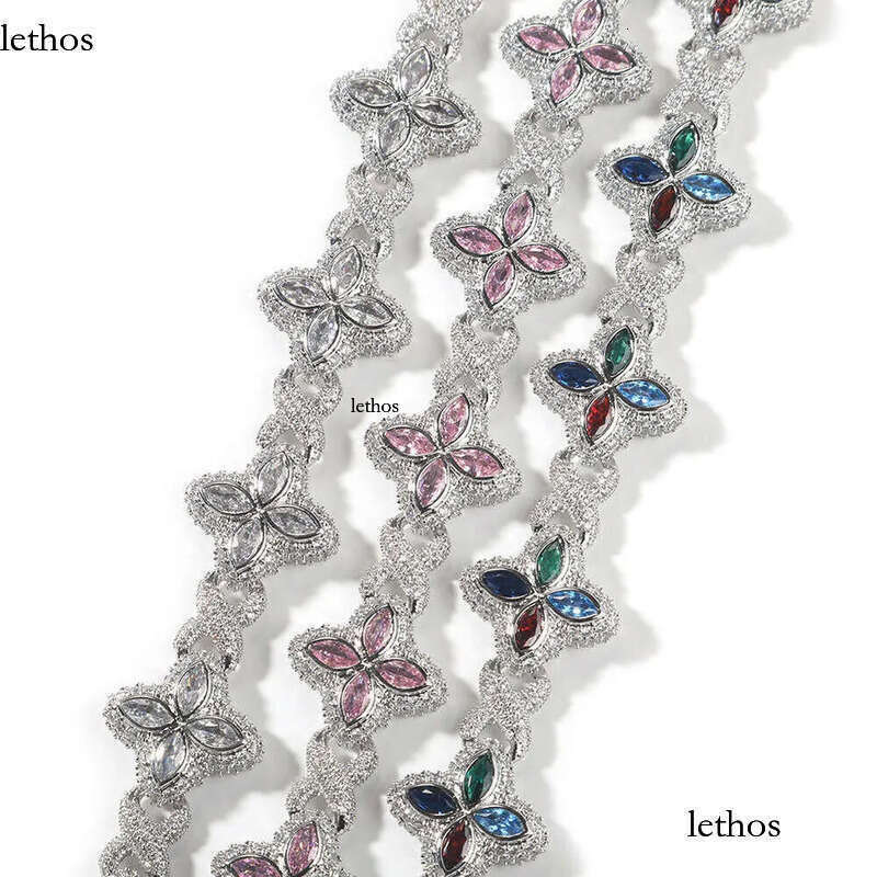 Hip hop Rap Unlimited Clover Bracelet Fashion Trendy Cool Pi Handsome High End 5A Zircon Color Handmade Jewelry
