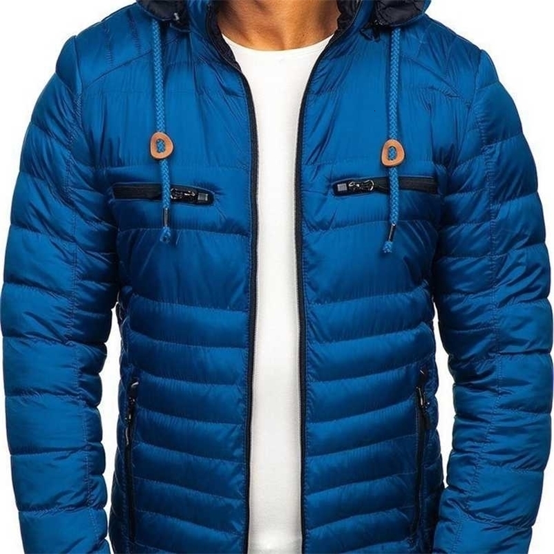 ZOGAA Fashionable Men's Hooded Zipper Cotton Jacket 211014