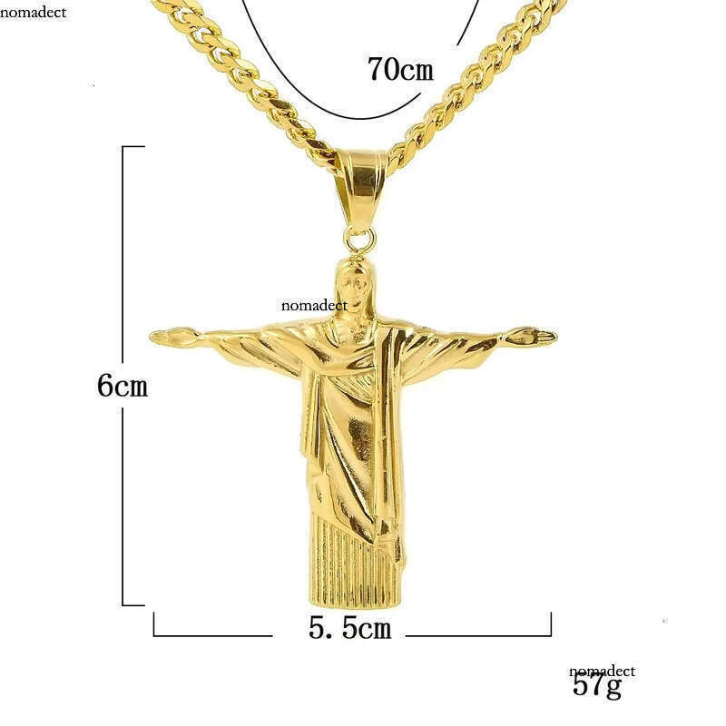 Mens Hip Hop Necklace Jewelry Fashion Stainless Steel JESUS Piece Pendant High Quality Gold Necklaces a2
