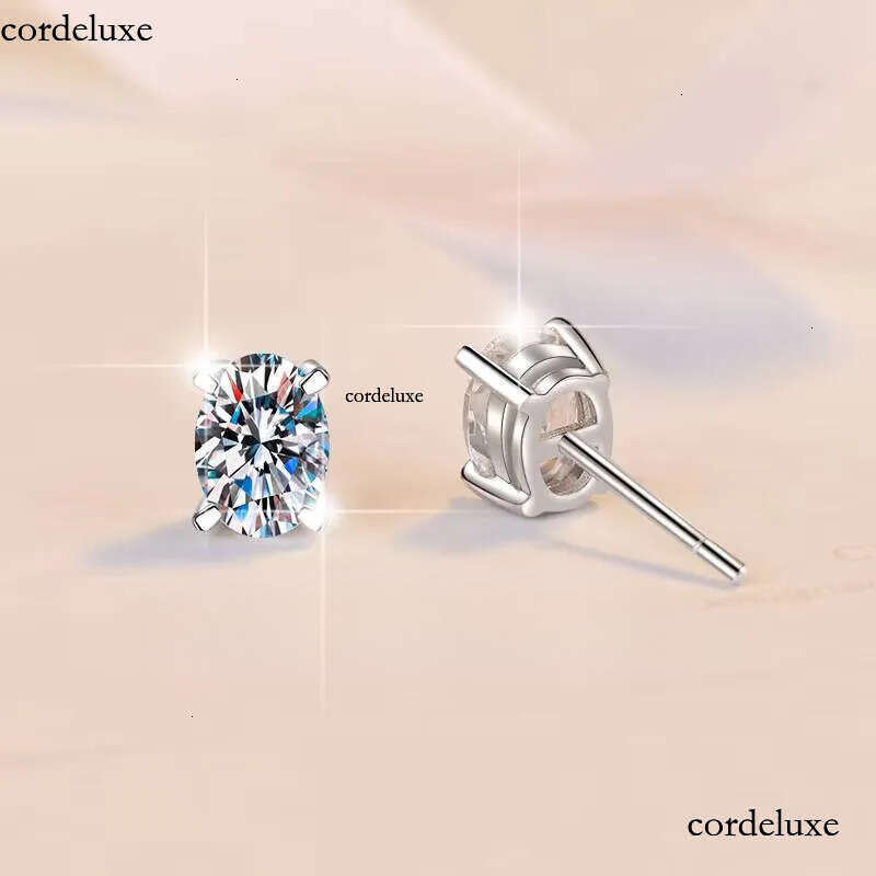 Fine Jewelry Women's Minimalist 0.5Ct/1Ct/2ct Oval Cut Dia S Sterling Sier VVs1 Moissanite Earrings d1