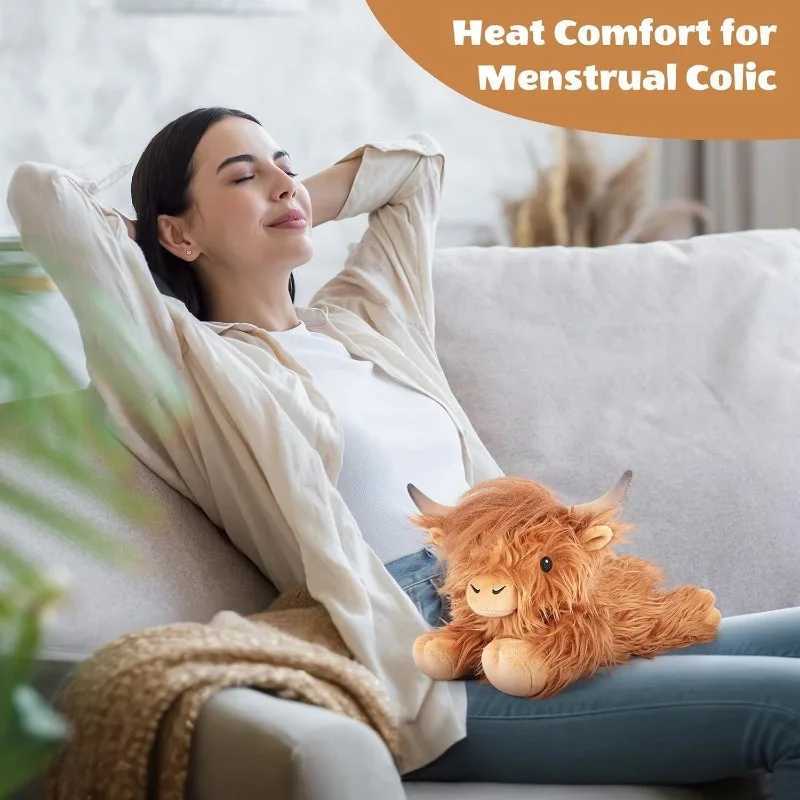 Kawaii Lying Highland Cow Plush Toy Soft Stuffed Animals Doll Highland Cow Puppet Cute Plushie Kawaii Kids Xmas Gifts Home Decor C250925