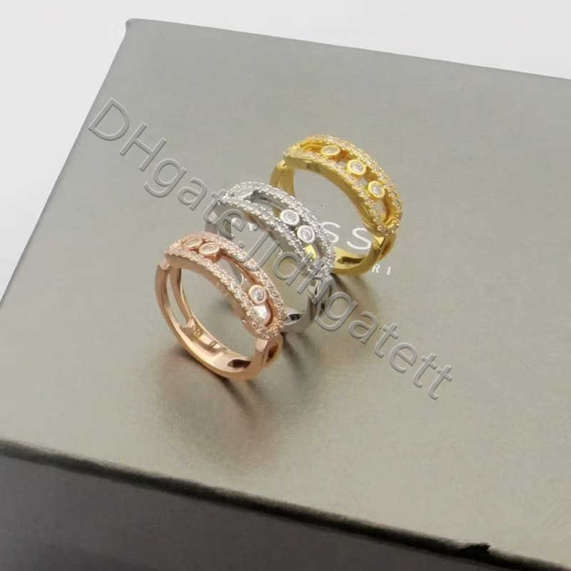 Designer Ring Sliding Creative High Quality Brand Light Luxury High Sense Niche Simple Plated 18k Gold Couple