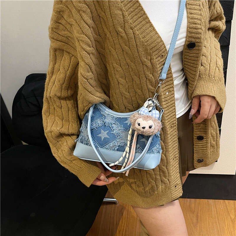 Fashion Denim Bag for Women New 2025 Fashion Shoulder Underarm Bags Versatile Chain Crossbody Bucket Bag