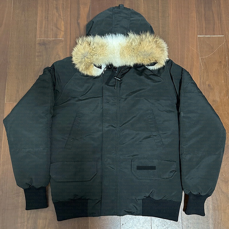 Canada Chilliwacks Men Puffer Down Coat with Man Detachable Fake Fur Hood Winter Warm Thermal Insulated Parka Trench Coat Style Outerwear for Extreme Cold Weather 01