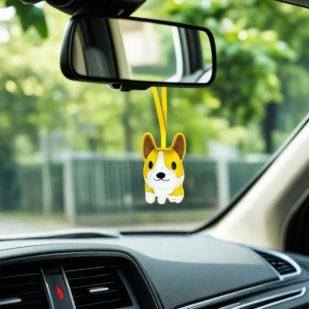 Chubby Corgi PU Leather Bag Charm with Upright triangular ears Ears Short Legs 250925