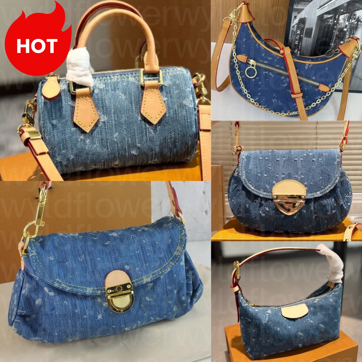 denim Luxury demin purse jean shoulder bags designers woman crossbody bag blue purses vintage handbags designer for women tote bags6