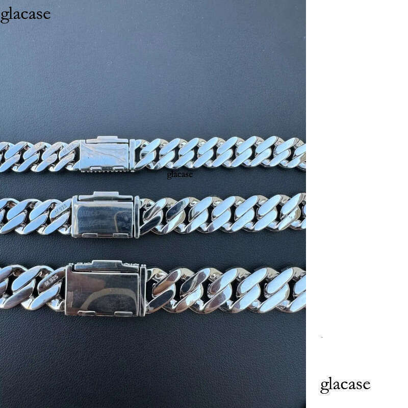 MOISSANITE Sterling Sier 10mm 12mm 14mm Miami Cuban Link Chain Rounded Prong Vintage 16-30 Lengths PASSES DIA Tester