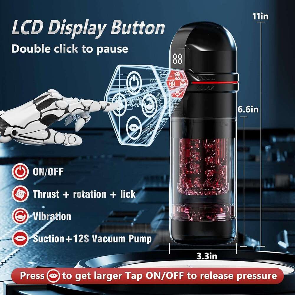 Mrgras Masturbator - AI Sync Male for Men with 12 S Vacuum Pump 7 Thrusting Rotating Vibrating Sucking Licking Adult Mens Sex Toys Pumps & Enlargers