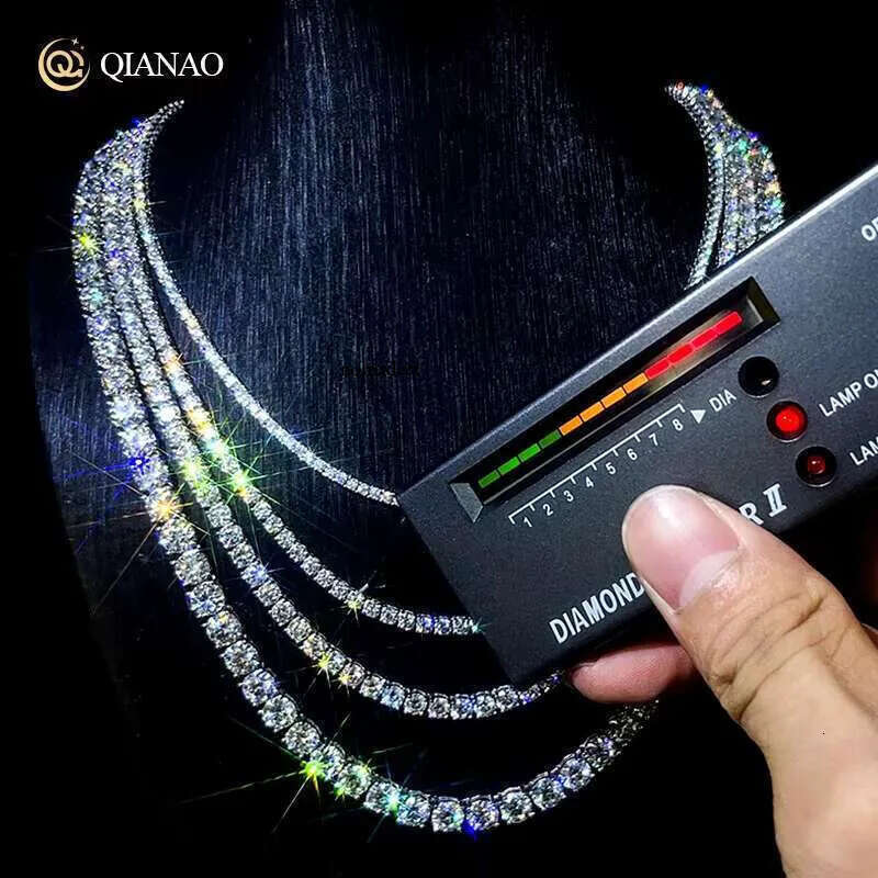Fine Jewelry Moissanite Tennis Link sier Necklace 2mm 3mm 4mm 5mm 6mm GRA Authentication Dia Hiphop Style Bracelet