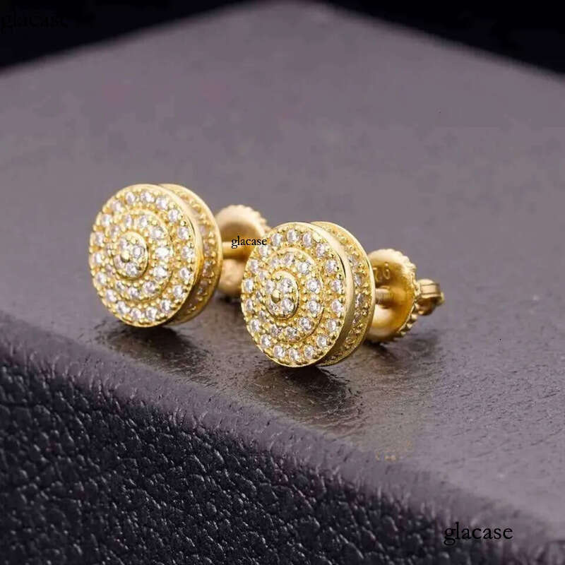 2025 Designer Top Men's 10k Plated Sier Pin VVS Moissanite Real Gold Earrings Jewelry Fashion Gifts