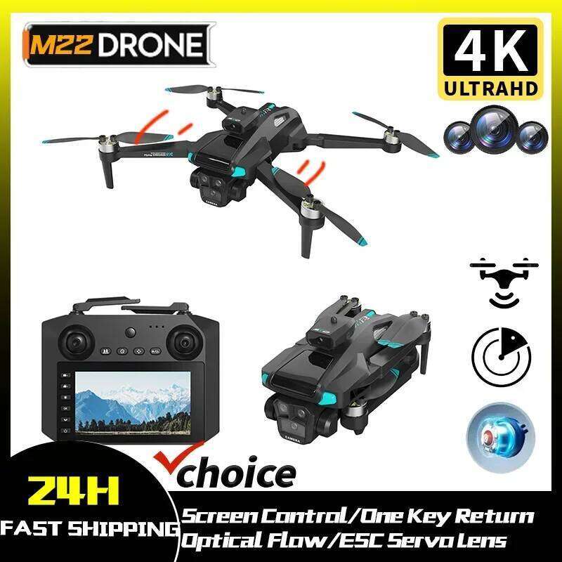 M22 MAX Outdoor Drone Professional 4K HD ESC Sero Dual Camera 5G Wifi GPS Foldable Brushless Optical Flow RC Quadcopter Toys