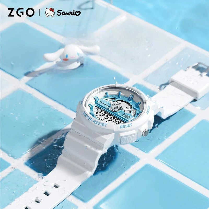 Sanrio Hello Kitty Watch Cinnamoroll Luminous Waterproof Alarm Clock Sports Women Girls Electronic Watches Kids Birthday Gifts L250925