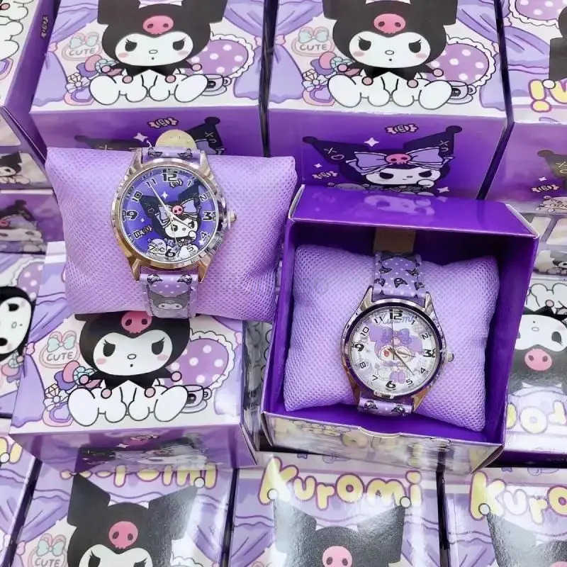 Sanrio Watch Kuromi My Melody Cinnamoroll Pompompurin Quartz Watch Holiday Birthday Children Pointer Watch Girl Boys Gifts L250925