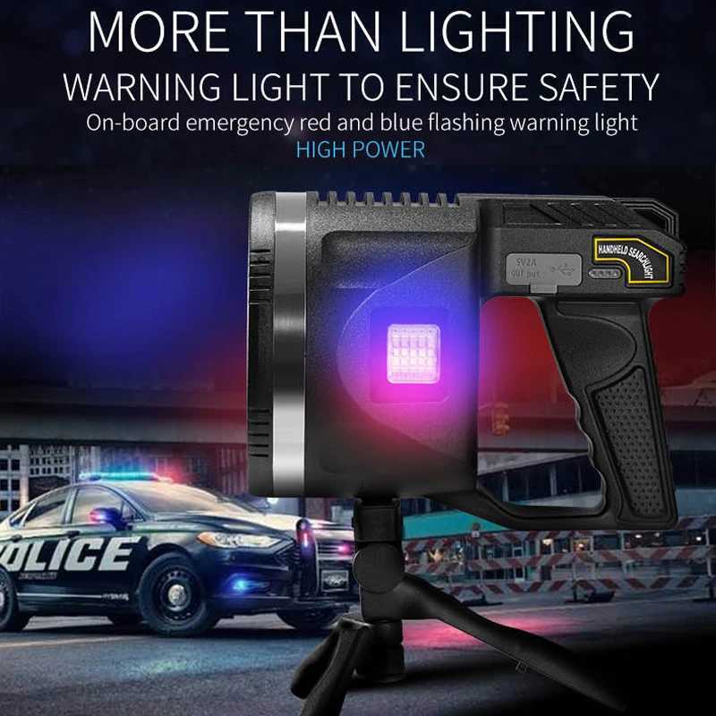 Rechargeable High Power Led Flashlights Ultra Long Lighting Distance Lamp Searchlight Powerful Outdoor Emergency Lantern Torches J250925