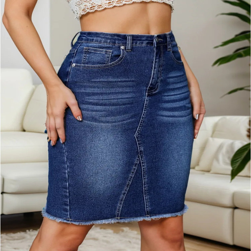 Arrival High Waist Denim Skirt Women Fashion Streetwear Slim Bodycon Midi Jean Skirts 250603