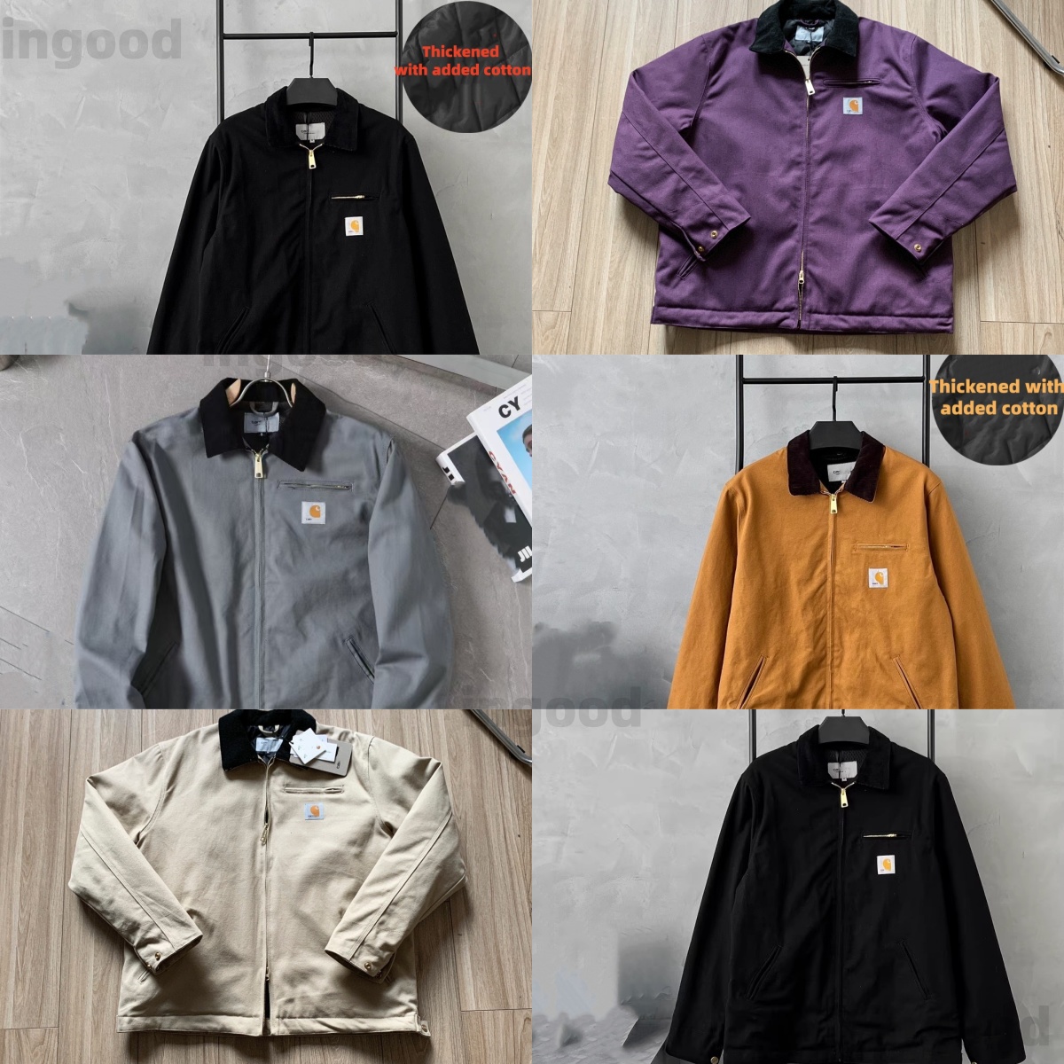 2025 Winter Unisex Detroit Heavyweight Lapel Space Elements Workwear Jacket Loose Fit Streetwear Casual Versatile Street Style Outerwear