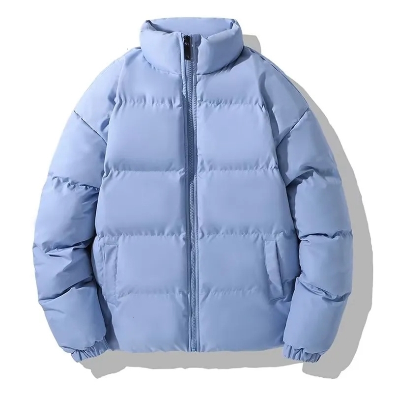 Men's Down Parkas Winter Jacket Men Parkas Thicken Warm Coat Stand Collar Solid Color Casual Parka Y2k Women Fashion Harajuku Streetwear Coats 23