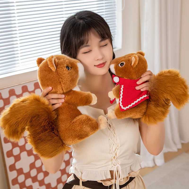 Adorbale Furry Hair Big Umbrella Tail Plush Toy Realistic Squirrel Cute Soft Stuffed Animals Doll Pillow For Girls Children Gift C250925