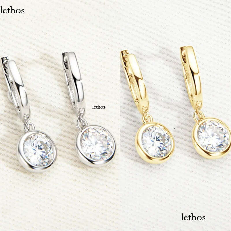 DJMAX 1CT for Women Top Original Sterling Sier Lady's Moissanite Dia Hoop Earrings New 2023 33