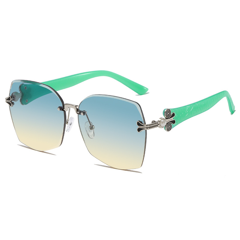 Designer Sunglasses For Women Pearl Style Frameless Edged Sunglasses Fashion Classic Sunglasses Luxury Polarized PC Frame Oversized UV400 Eyewear