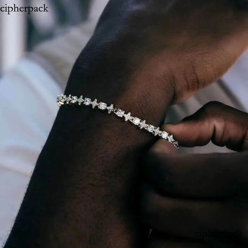 Birthday Valentine Jewelry 6mm White Gold Sterling Sier VVS Moissanite Dia Iced Out Star Tennis Bracelet For Women Men