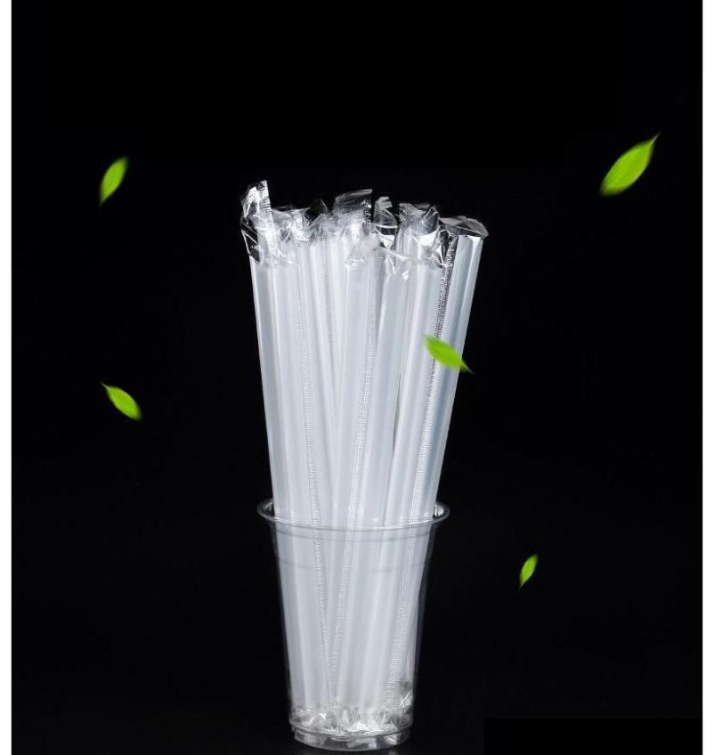 Individually Packaged Plastic Transparent Straw 105In Reusable Plastic Straw Green Pp Drink Straw 7Folc1290669