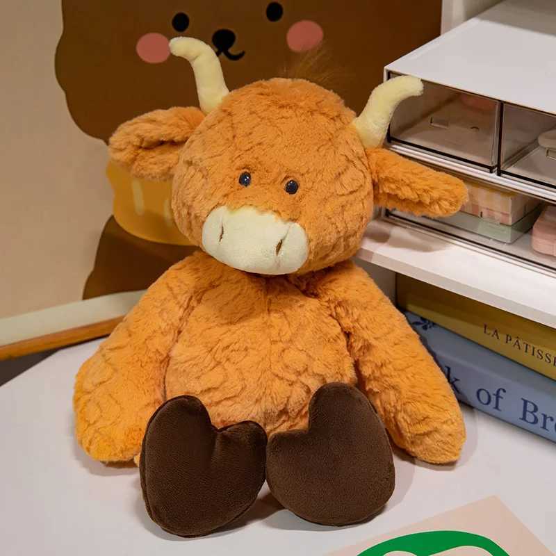 Healing Accompanies Sleep Fluffy Scottish High Land Cow Purple Rabbit Cute Pink Yellow Duck Soft Dolls Home Decor Gifts C250925