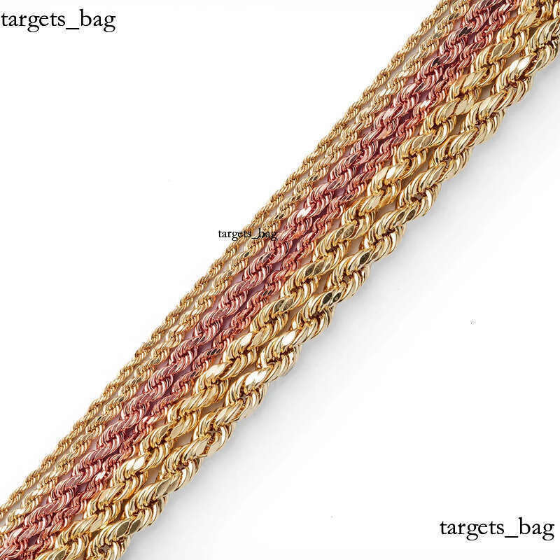 Real 10K 14K Solid Gold Rope Chains For Men Hip Hop Necklace yxz