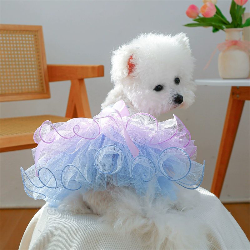 Summer Cute Lace Dog Dresses Teddy Cat Dress Fashion Dog Skirts Pet Princess Dress Chihuahua Pet Clothing