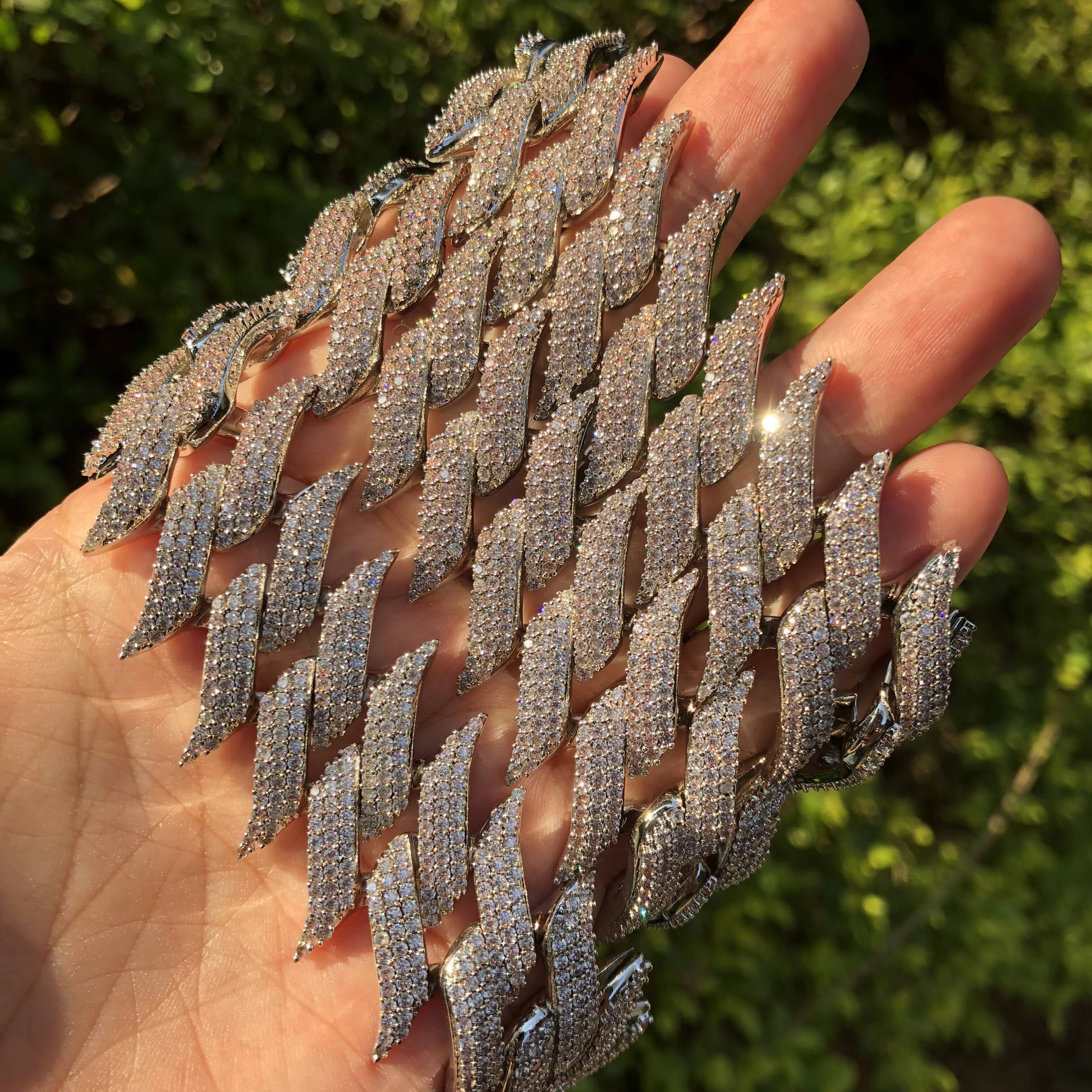 New Designing Spiked Chain Hiphop Iced Out Big Heavy Chain for Men