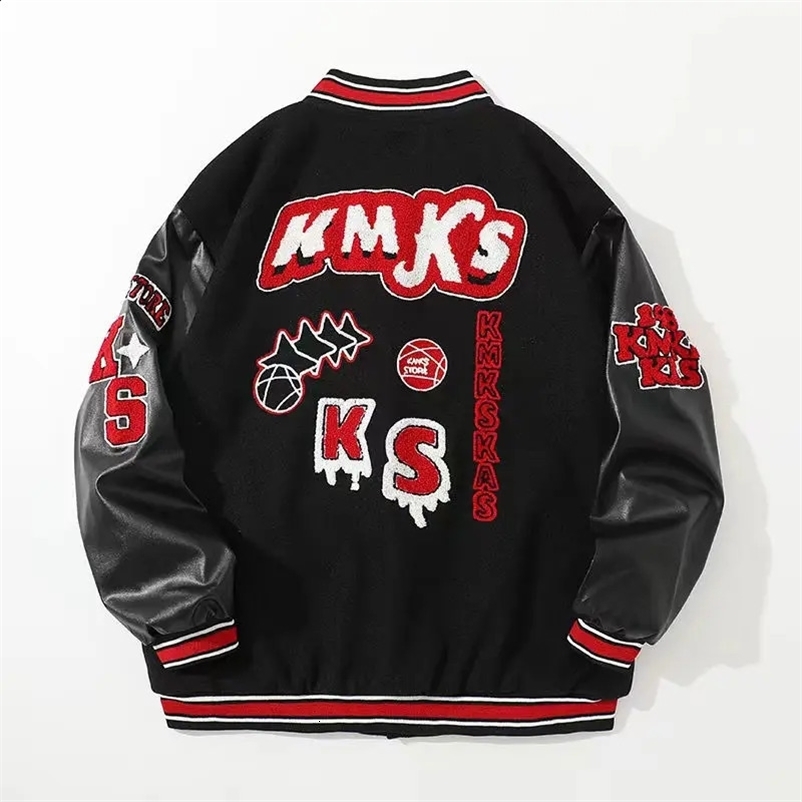 American Letter Flocking Baseball Uniform Jacket Y2K Retro Vintage Lovers Motorcycle Casual Jacket For Men And Women Coats 240911