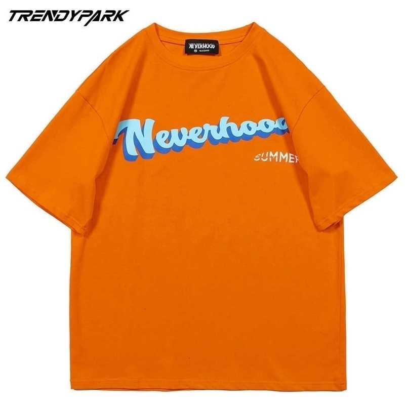 Men's Hip Hop Harajuku T-Shirt Streetwear Letter Print T Shirt Summer Short Sleeve Tshirt Cotton Casual Oversized Tops Tees 210601