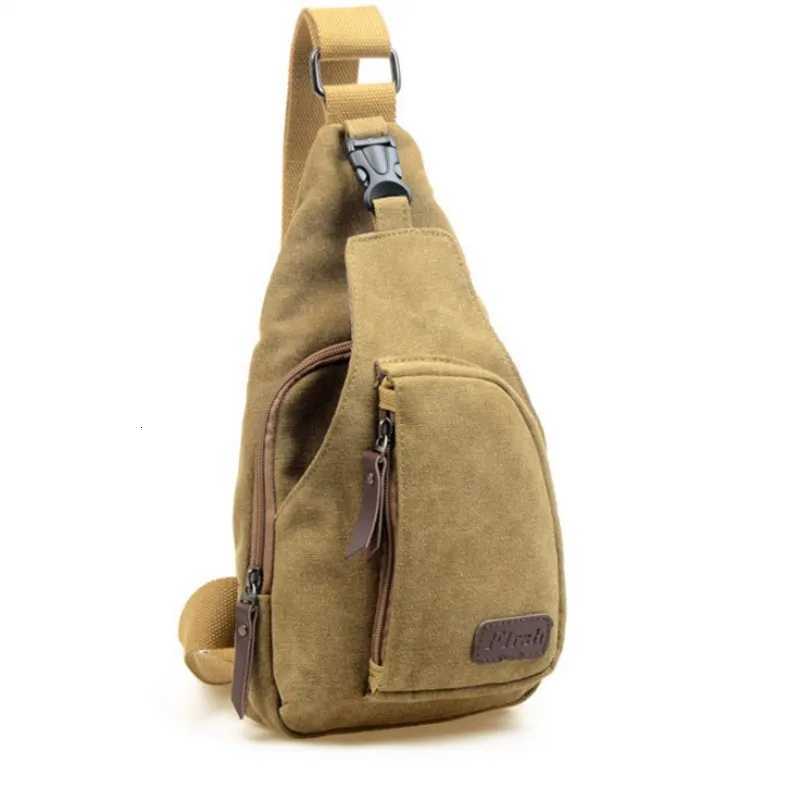 Man Fashion Messenger Casual Travel Chest Bag Canvas Crossbody Back Pack Mens Shoulder Bag Multifunction Small Travel Bag Z250918