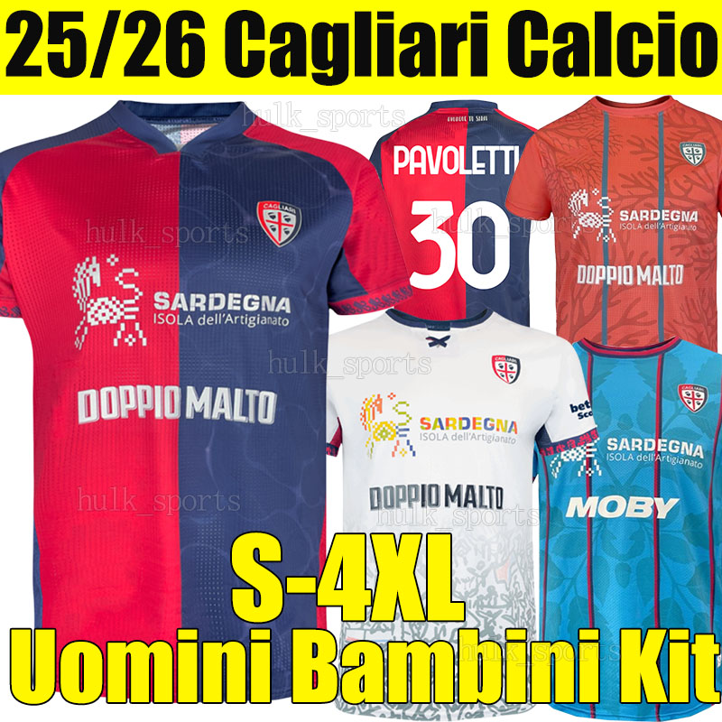 4XL 25/26 CAGLIARI FELICI 4th soccer jerseys BELOTTI BORRELLI GAETANO CAVUOTI LUPERTO Y.MINA S. ESPOSITO SEMiH ADOPO DEIOLA ZAPPA men kids kits sets socks footbll shirt