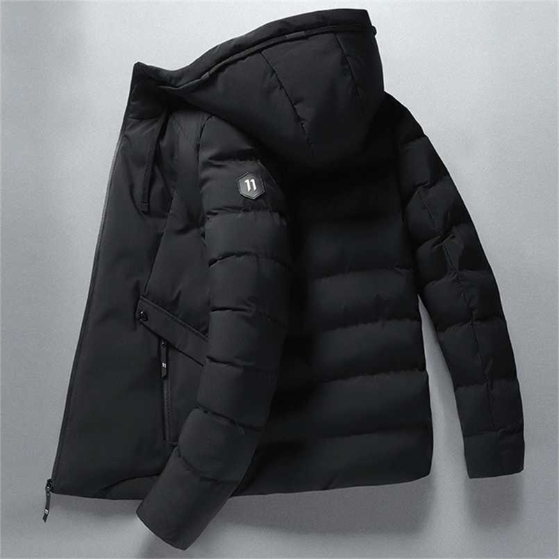 Men Winter Casual Thick Warm Waterproof Jacket Parkas Men Autumn Outwear Windproof Hat Hooded Parkas Jacket Men 211014