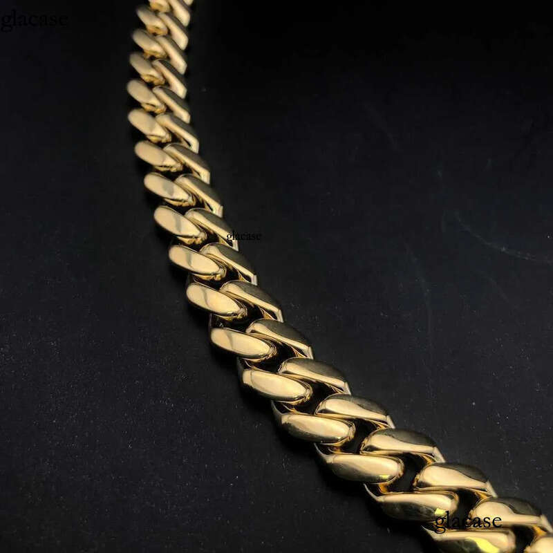 22 Inches 10mm Real S Sier 10k 14k gold miami cuban k chain necklace for women men