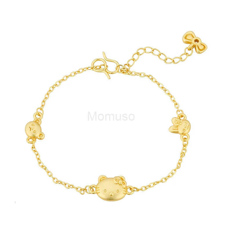 Sanrio Kawaii Sanrio Hello Kitty Bracelet Anime Goldplated Jewelry Girl Fashion Jewelry Holiday Gift L250925