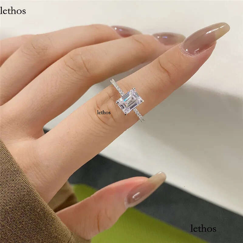 Fashionable wed designer ring for woman sterling sier dia round oval 5A zirconia love eternity promise wedding engagement rings gift box ac