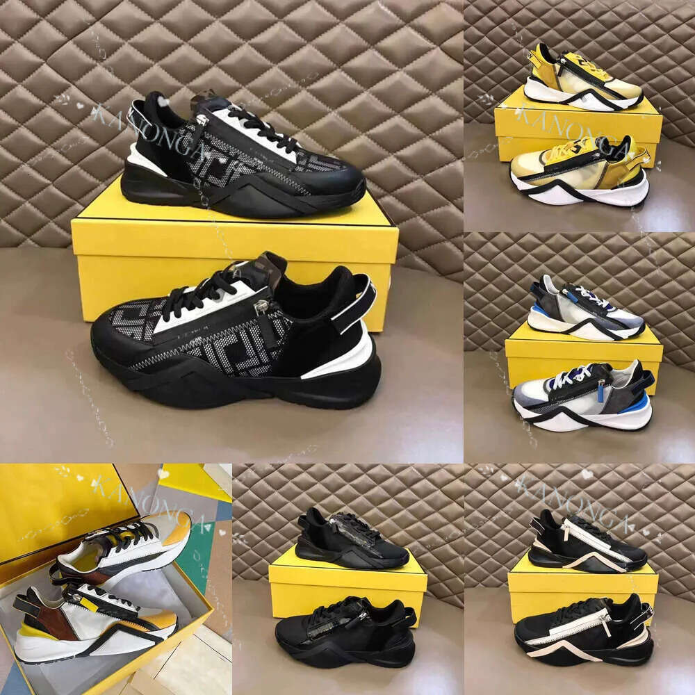 Special Fashion 22S/W Men FLOW Sneakers Shoes Top Mesh Breathable Man Zipper Skateboard Rubber Runner Sole Tech Fabrics Trainer Eu38-46 SHOES Top Dhbest A