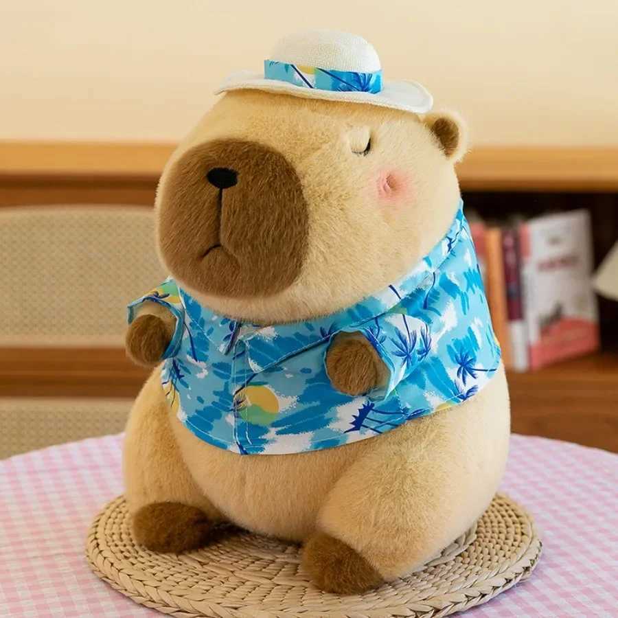 Children Yellow Duck Swim Ring Capybara Plush Toy Cute Simulation Beachwear Capibara Kawaii Stuffed Animal Birthday Travel Gift C250925