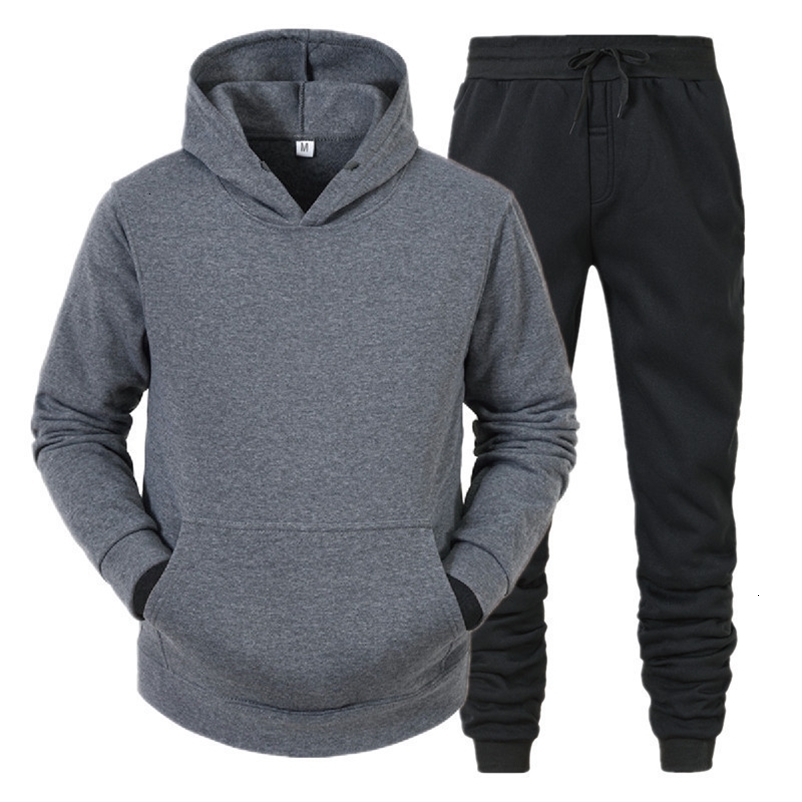 Men's Tracksuits Men's HoodieTrousers Wool Sweatwear Solid Zip Jacket Sweatshirt Hoodie 230330