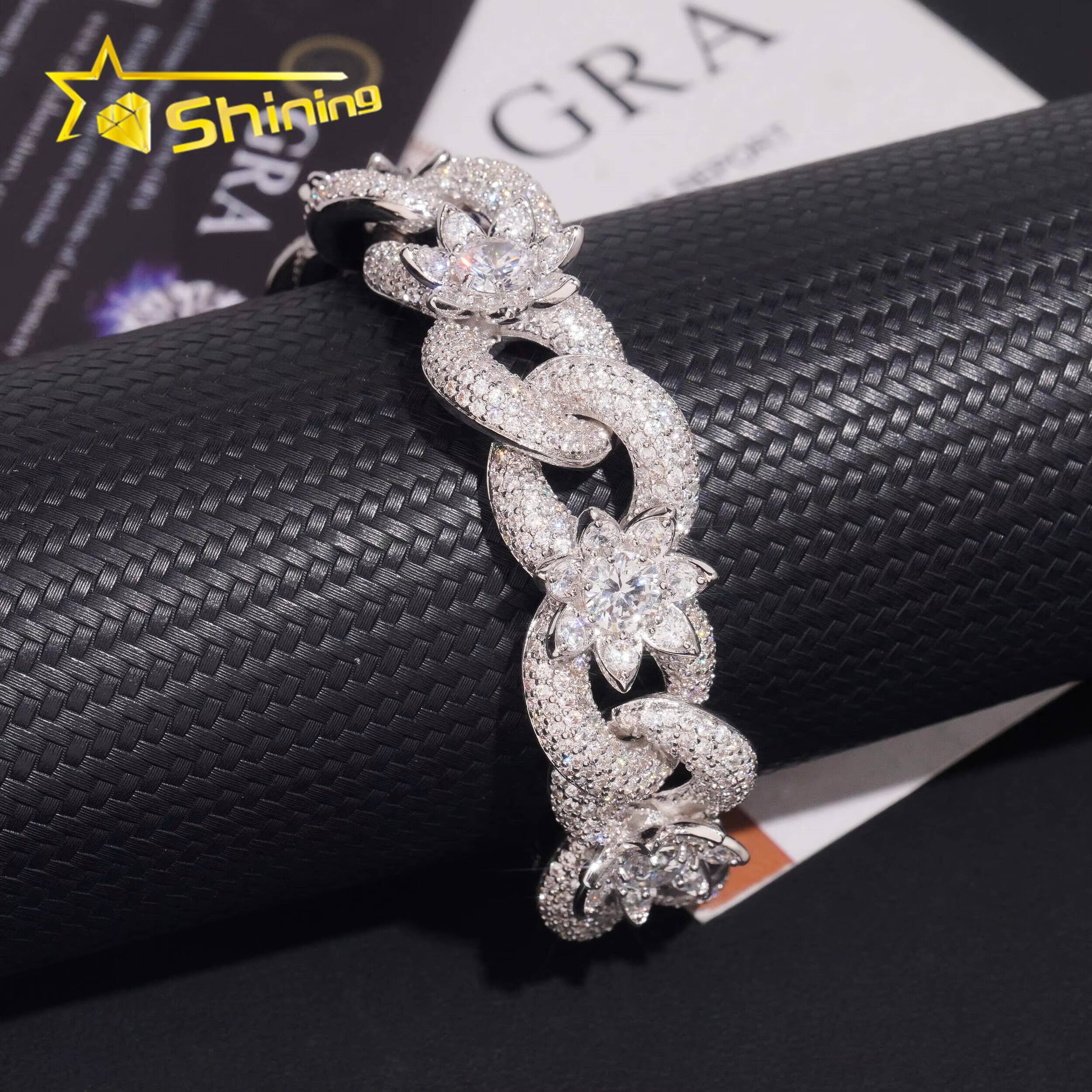 Luxury Rapper Jewelry 925 Sterling Silver 18MM Infinity Moissanite Cuban Link Chain Hip Hop Iced Out Customized Trend Chains for Men